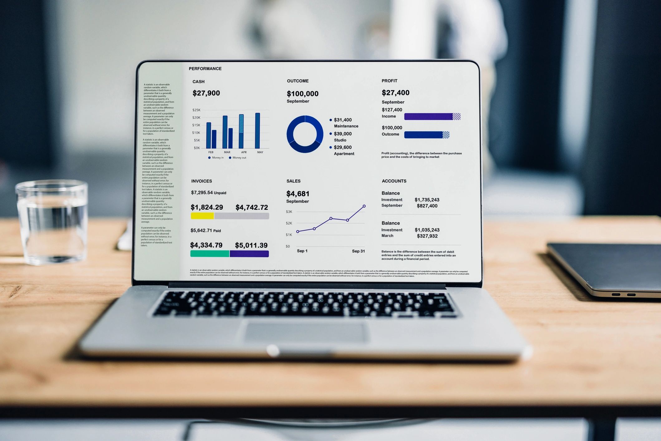 modern business software dashboard