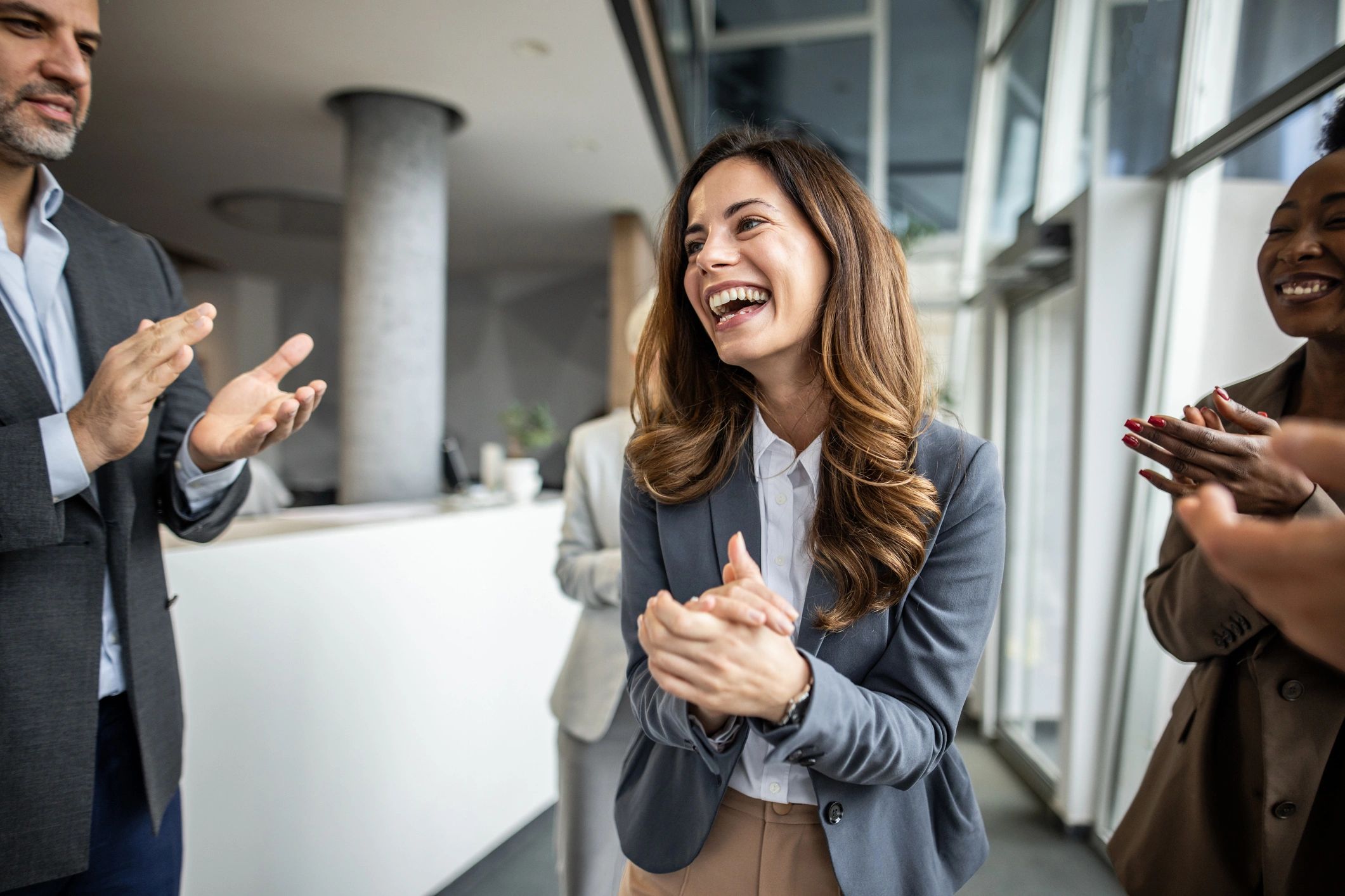 happy business client testimonial